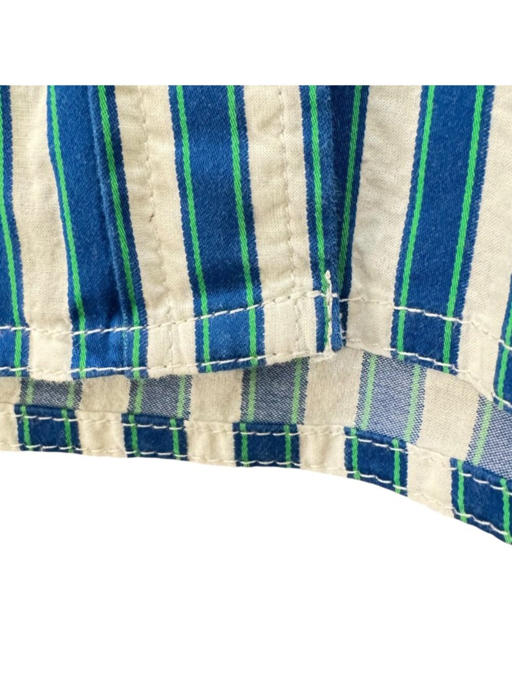 Y2K J. Crew Reimagined Blue Teal Striped Women's M Cotton Shirt Classic Preppy - Picture 9 of 13